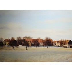 Tableau \"Bretigny-sur-Morrens\" signé STAUFFER