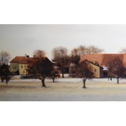 Tableau \"Bretigny-sur-Morrens\" signé STAUFFER