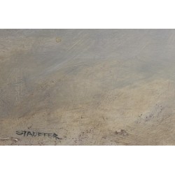 Tableau \"Bretigny-sur-Morrens\" signé STAUFFER