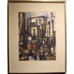 Tableau \"Composition\" signé K v BALLMOOS