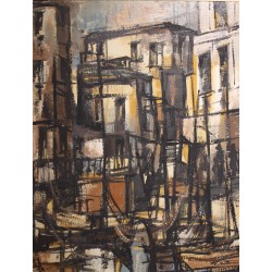 Tableau \"Composition\" signé K v BALLMOOS