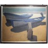 Tableau \"Barques\" signé MAFLI 86