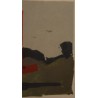 Gravure "Charette rouge" signée DE GRANDI