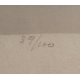 Gravure "Charette rouge" signée DE GRANDI