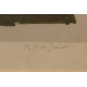 Gravure "Charette rouge" signée DE GRANDI
