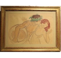 Aquarelle "Étude" signé Ernest BIELER 21