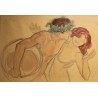 Aquarelle "Étude" signé Ernest BIELER 21