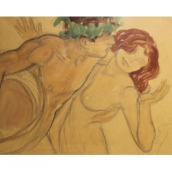 Aquarelle "Étude" signé Ernest BIELER 21