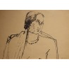 Dessin "Femme" signé R. Th. B. 32