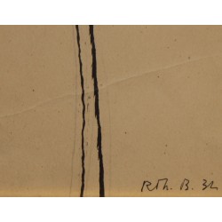 Dessin "Femme" signé R. Th. B. 32