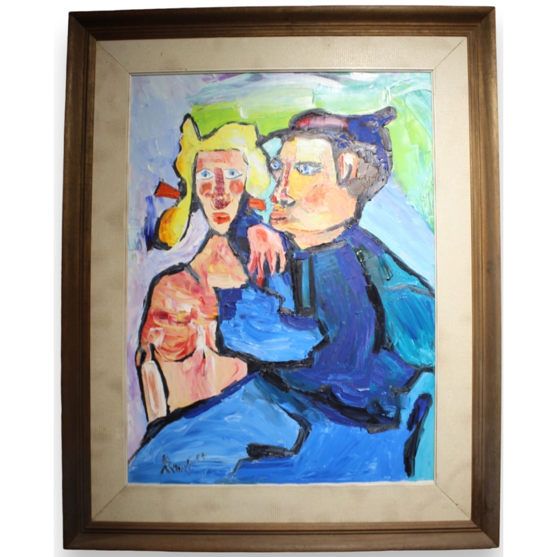 Tableau "Couple" signé REINEL 75