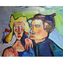Tableau \"Couple\" signé REINEL 75