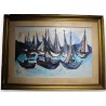 Tableau \"Barques\" signé REINEL 74