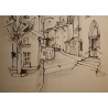 Dessin "Château d'Orbe" signé PERRENOUD 82