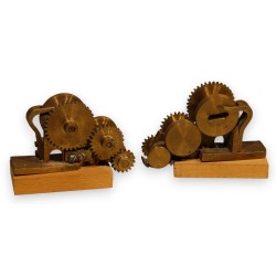 Paire de sculptures \"Rouages\" par MAFLI