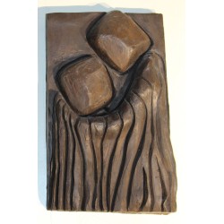 Bas-relief \"Couple\" signée V.S