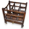 Oak magazine rack with a drawer