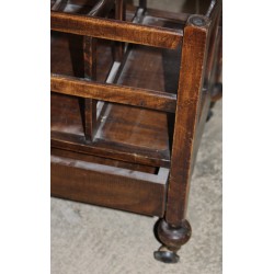 Oak magazine rack with a drawer