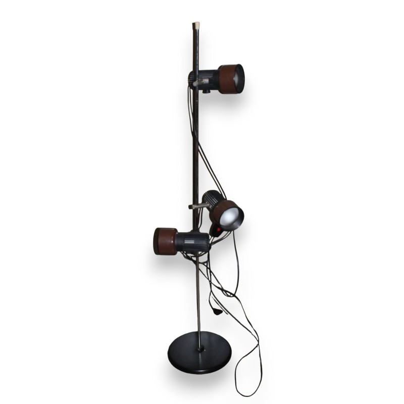 Vintage triple lamp in brown metal