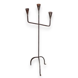 Triple wrought-iron candle holder