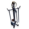 Lot d'outils de cheminée en fer forgé