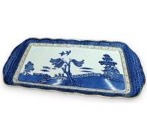 Plat rectangulaire bleu blanc Royal Doulton