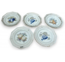 Suite de 5 assiettes Fruits par SCHUMANN