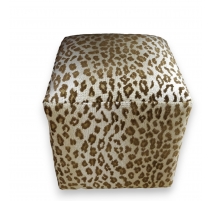 Pouf en tissus léopard