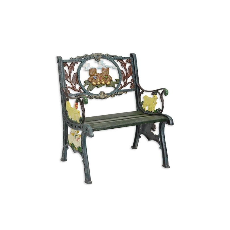 Banc d'enfant en fonte "Oursons"