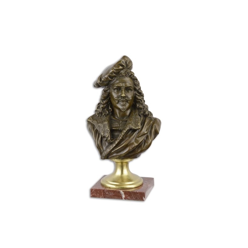 Bronze Buste "REMBRANDT", socle en marbre