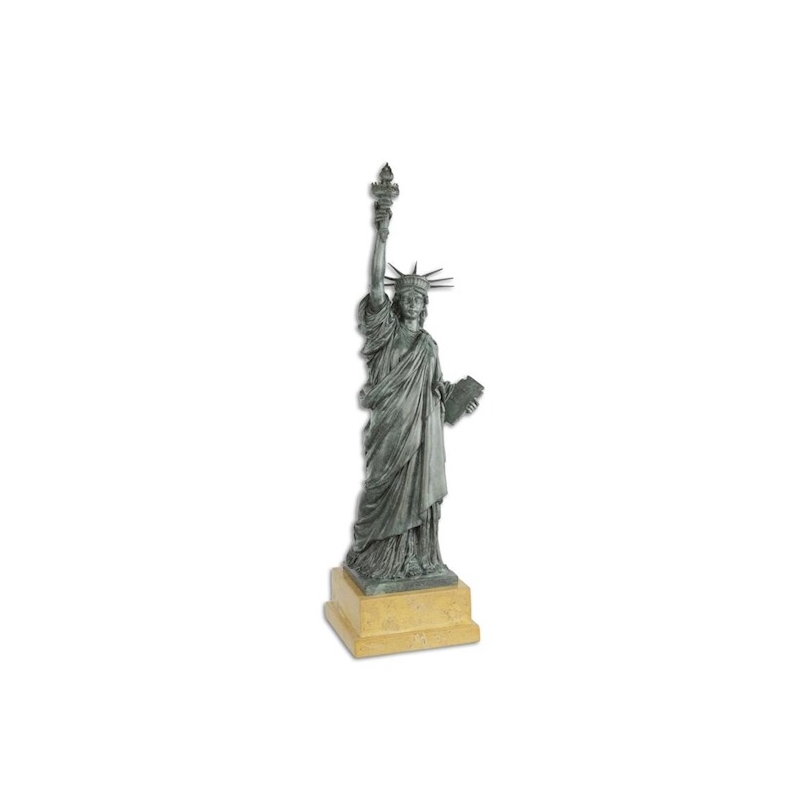 Bronze "Statue de la Liberté", socle en travertin