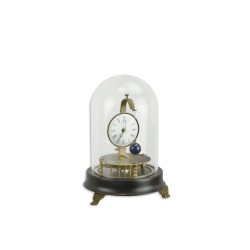 Mechanical clock under a glass dome