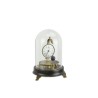 Mechanical clock under a glass dome