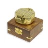 Brass compass with wooden box