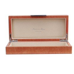 Orange and gold crocodile-effect box