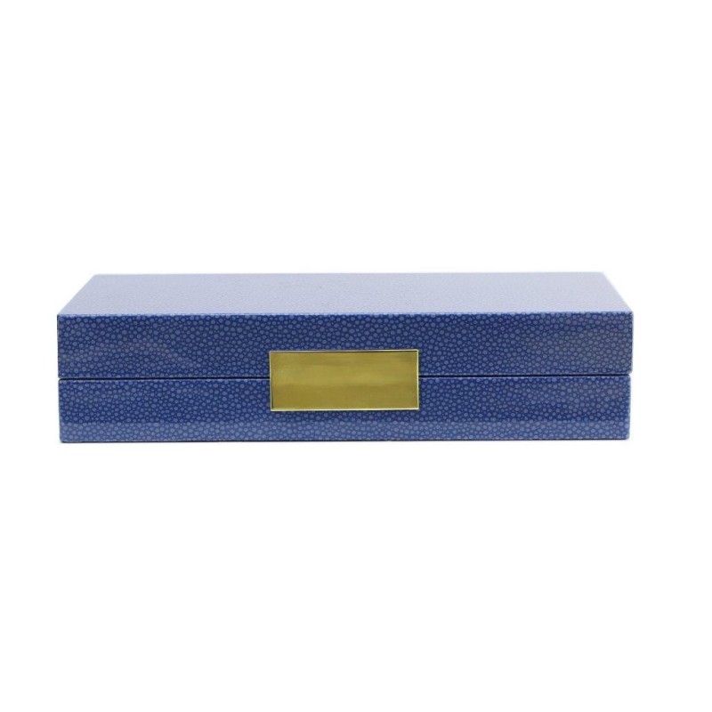 Box in blue and gold imitation Galuchat