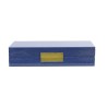 Box in blue and gold imitation Galuchat