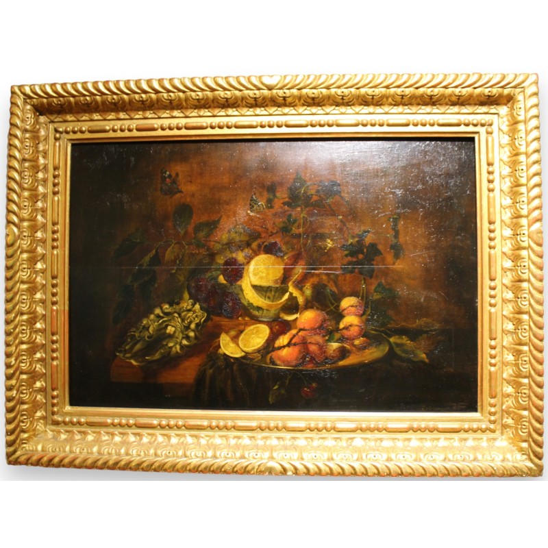 Paintings | Oil on wood, ‘Still Life’, framed by Moinat SA  – Antiques and home décor