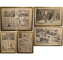 Lot de 5 gravures Métiers par BENARD