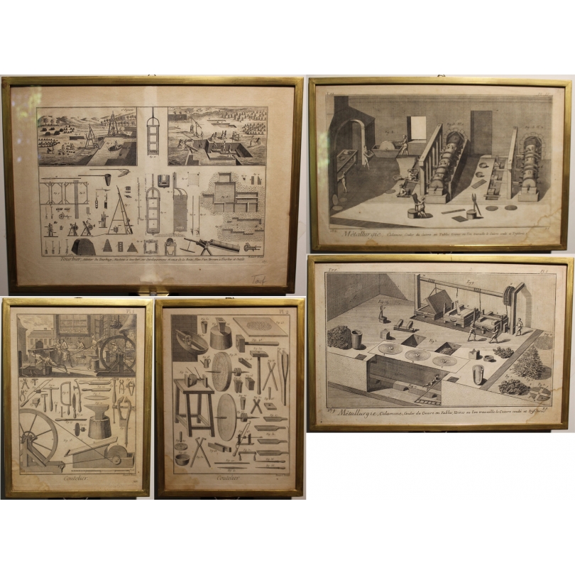 Lot de 5 gravures Métiers par BENARD