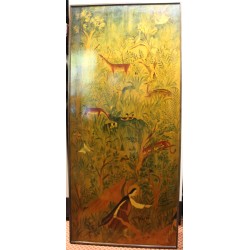 Panneau peint \"Expulsion d\'Eden\"