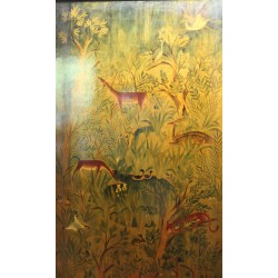 Panneau peint \"Expulsion d\'Eden\"