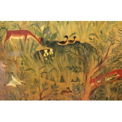 Panneau peint \"Expulsion d\'Eden\"