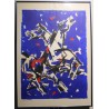 Engraving entitled ‘Horses’, signed HUSAIN
