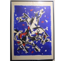 Gravure "Chevaux" signée HUSAIN