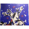 Engraving entitled ‘Horses’, signed HUSAIN