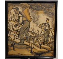 Gravure "Les vendanges" de Paul BOESCH