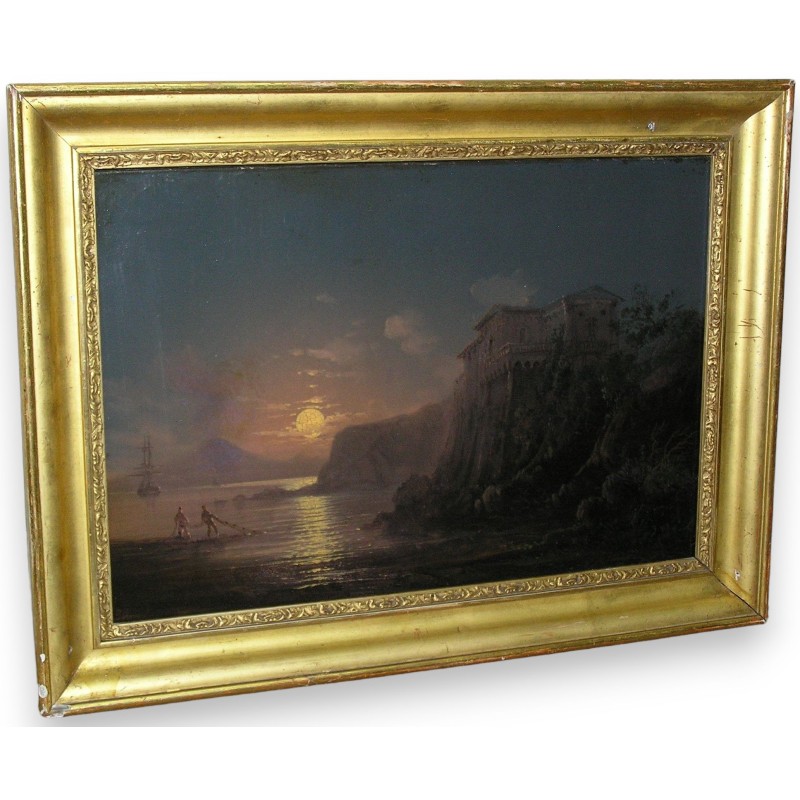 Paintings | Painting entitled ‘View of Naples’, signed Moinat SA  – Antiques and home décor