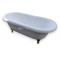 Baignoire en plastique blanc à pieds chromés