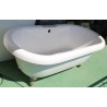 White plastic bath with chrome legs